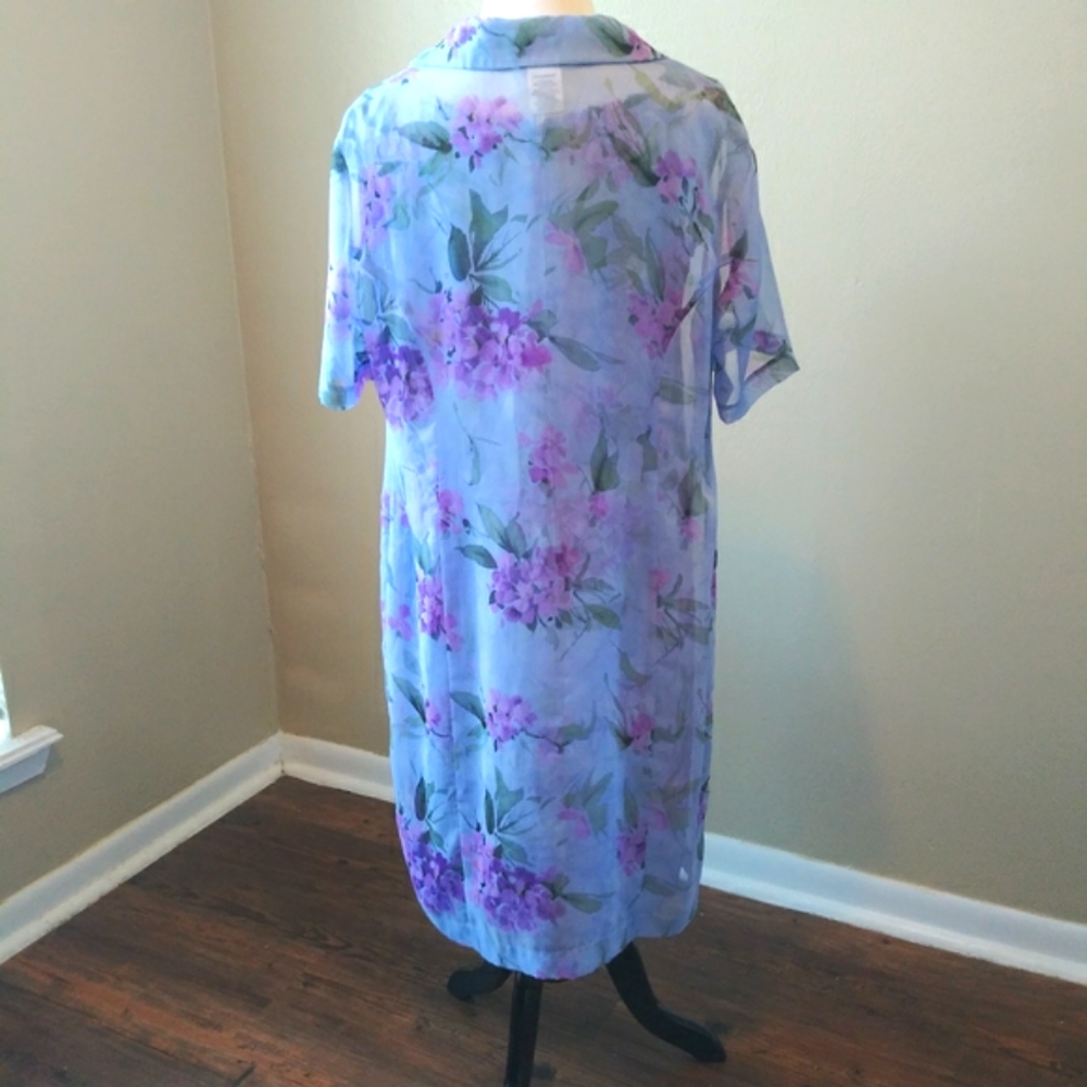 Purple and Green Sleeveless Midi Dress Size 20WP - Picture 5 of 6